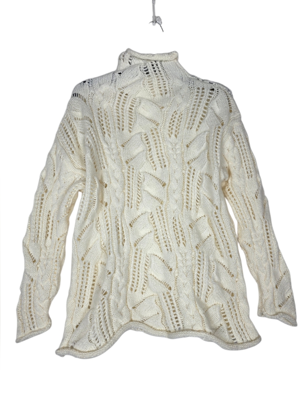 Cream Cashmere  Cable Knit mockneck/Turtleneck Sweater - Unbranded